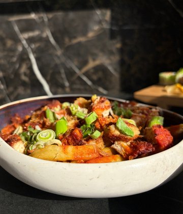 Chicken katsu loaded fries