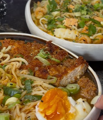 two ramen bowls